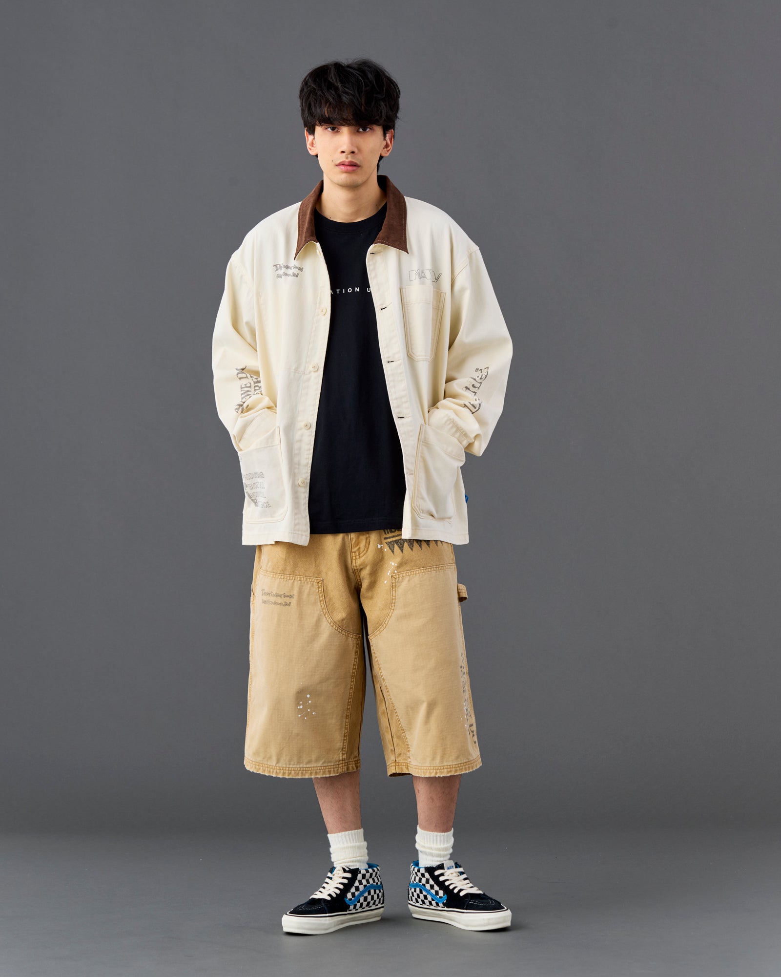 HANDWRITING CANVAS WORK SHORTS