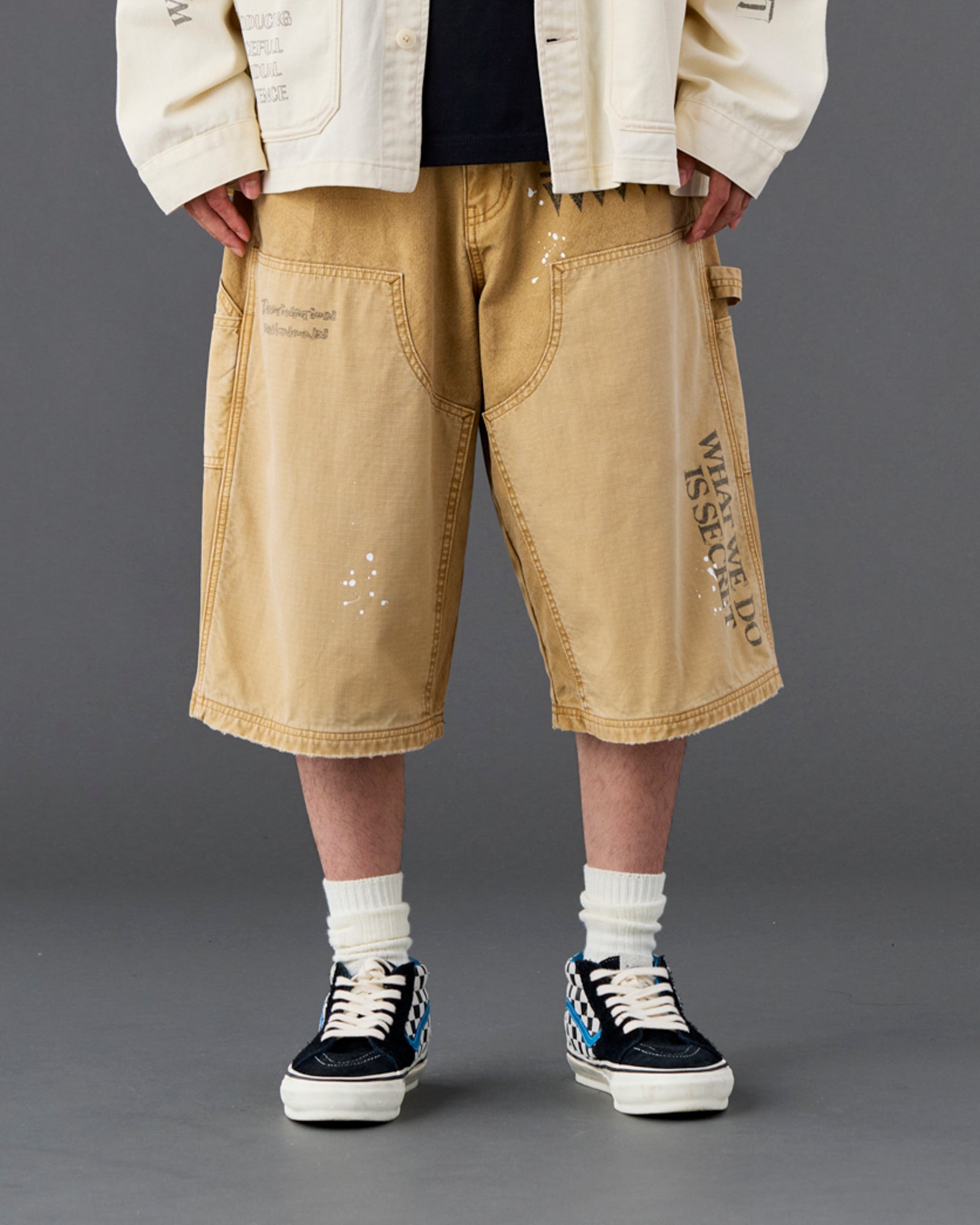HANDWRITING CANVAS WORK SHORTS