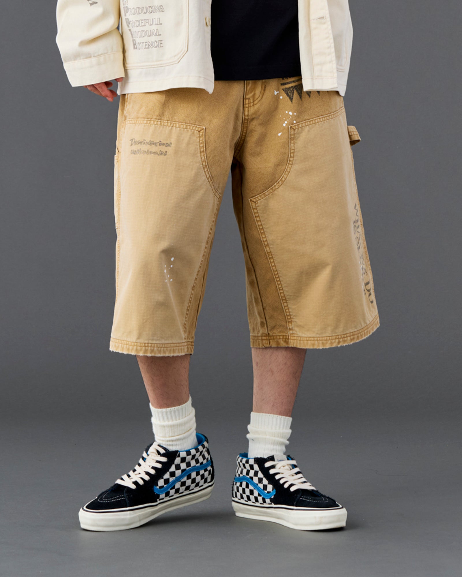 HANDWRITING CANVAS WORK SHORTS