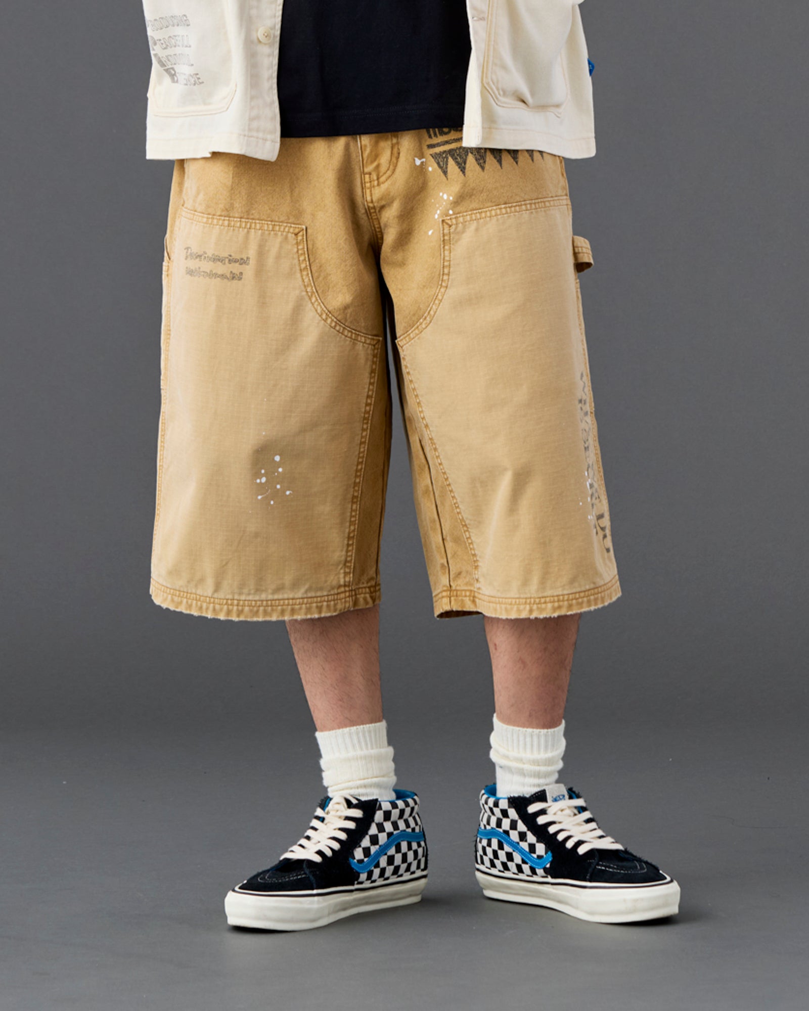 HANDWRITING CANVAS WORK SHORTS