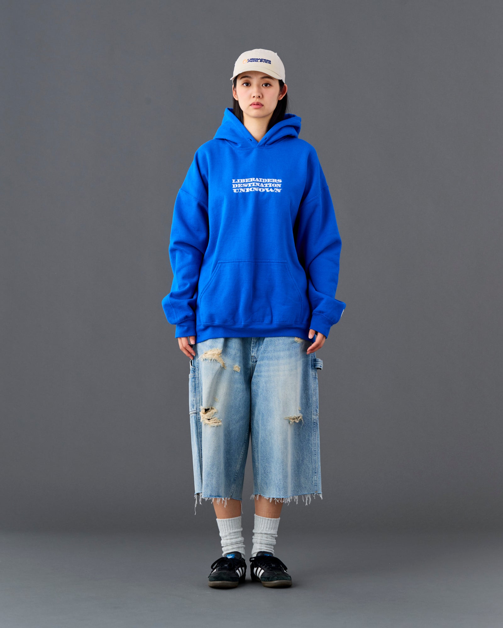 DAMAGED DENIM BUGGY SHORTS