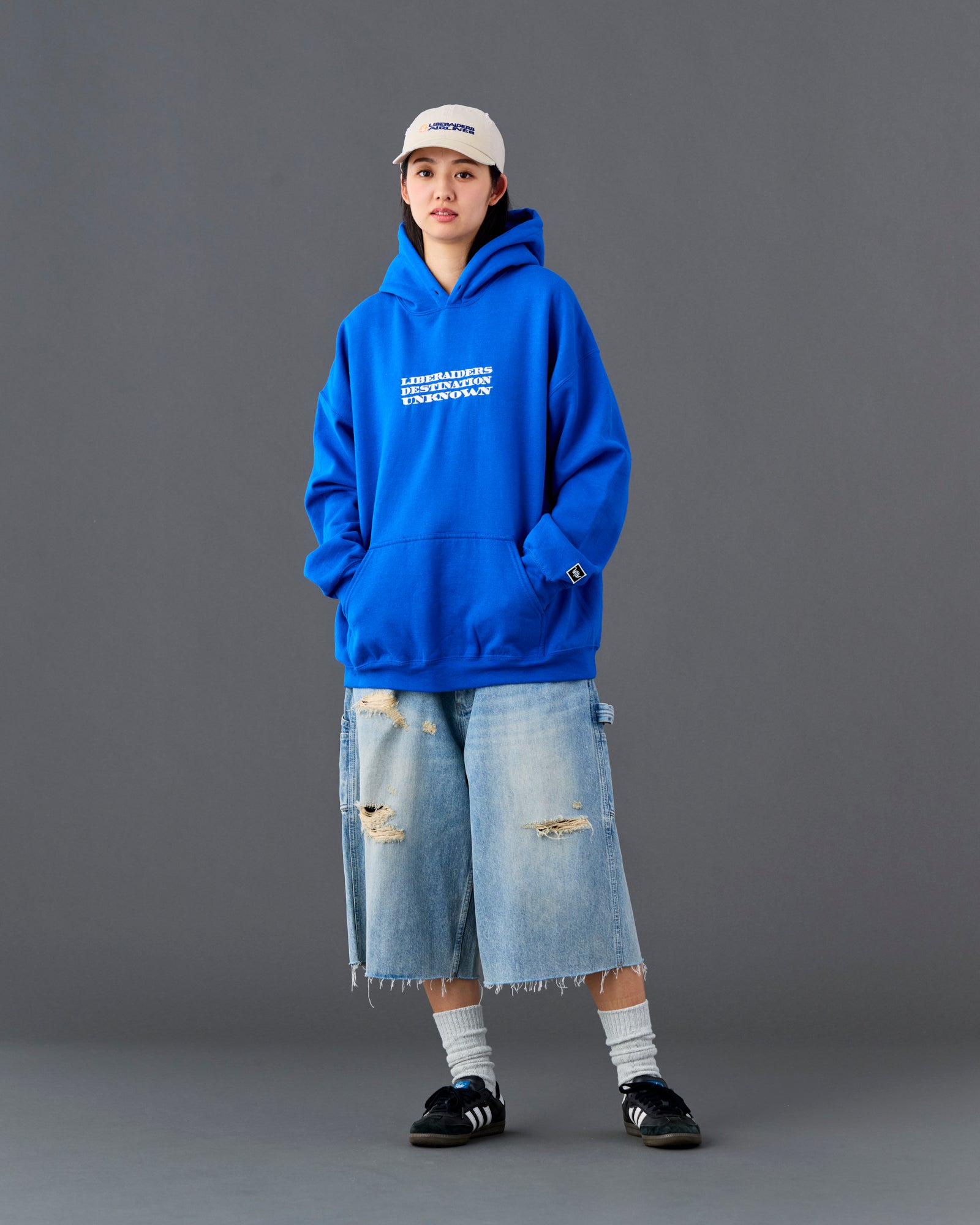 DAMAGED DENIM BUGGY SHORTS