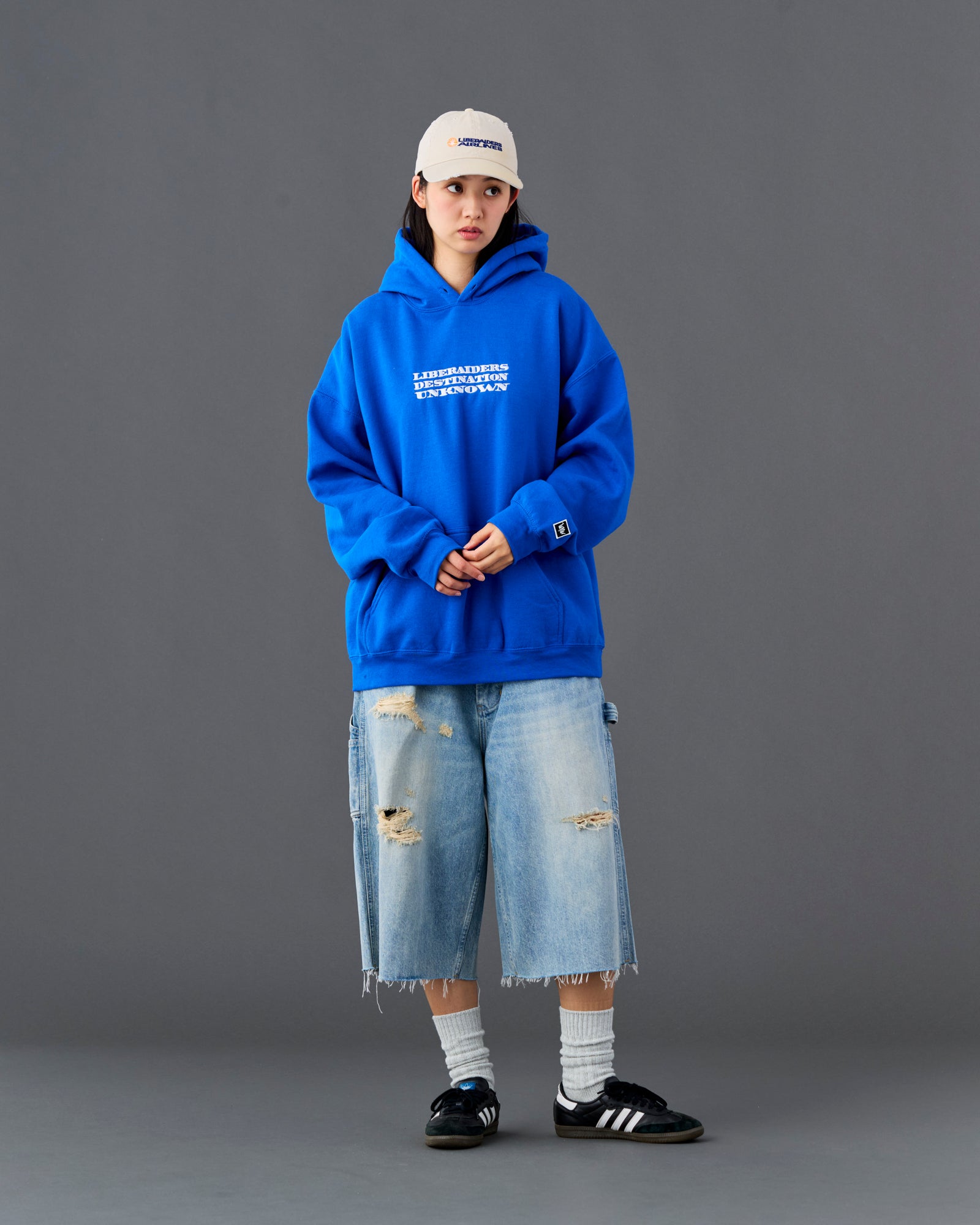 DAMAGED DENIM BUGGY SHORTS