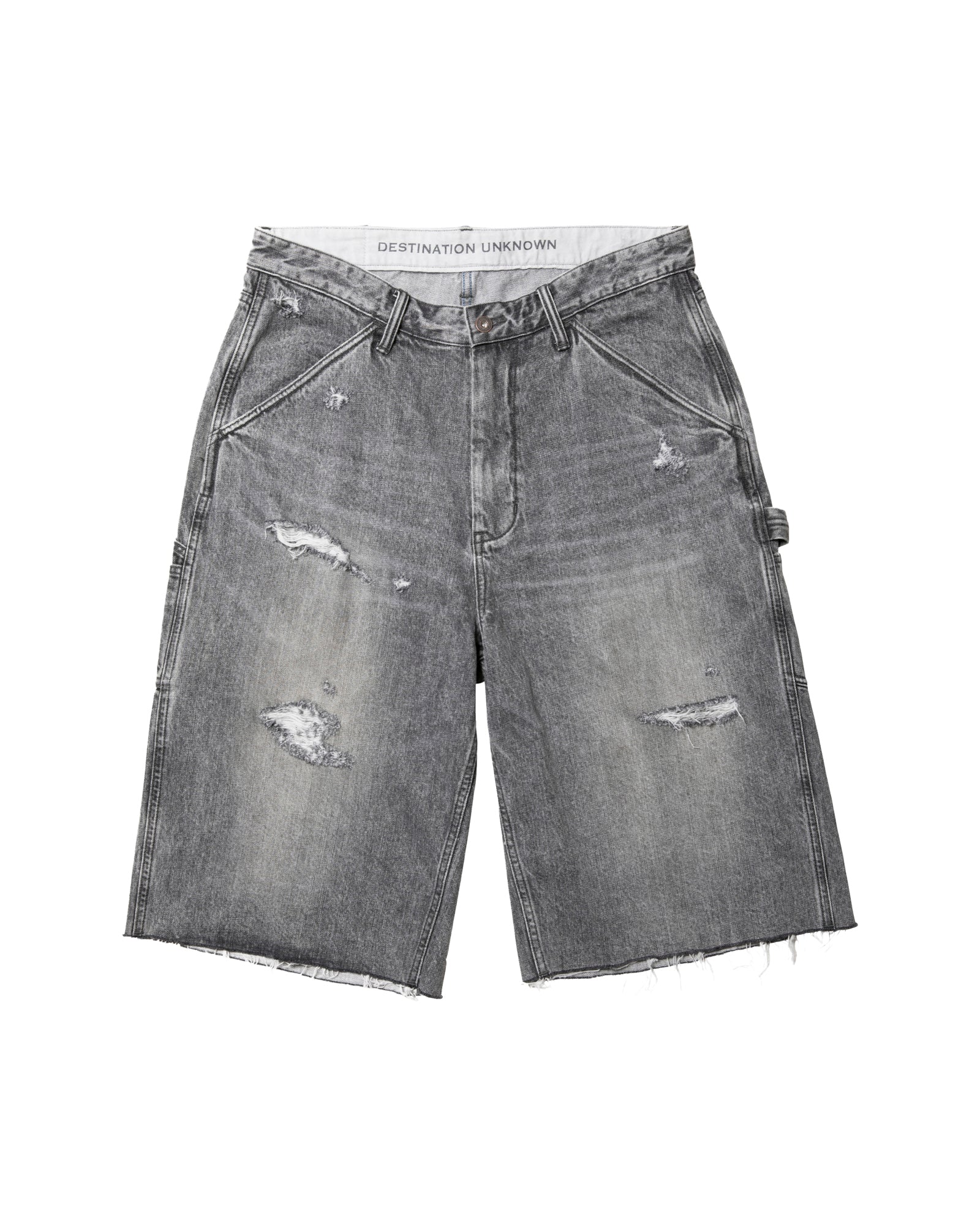 DAMAGED DENIM BUGGY SHORTS