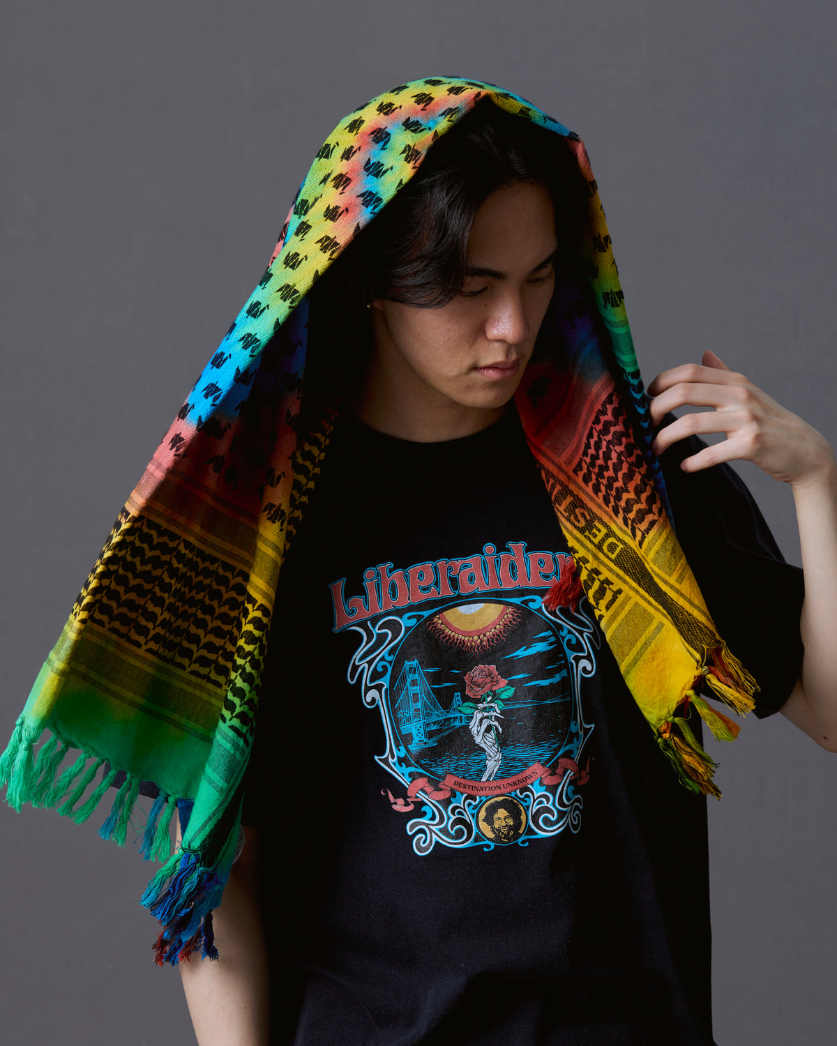 TIE-DYE LR JACQUARD STOLE