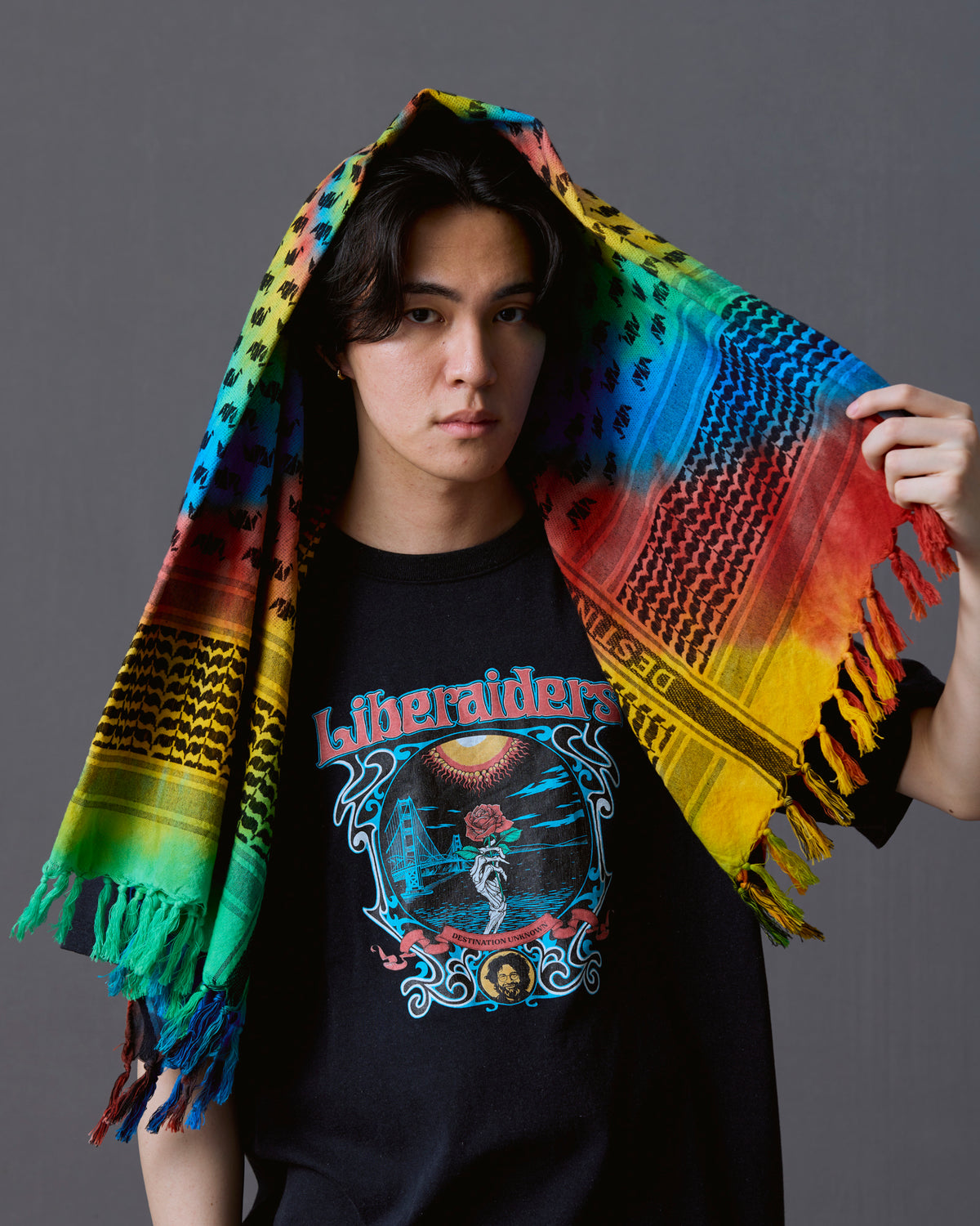 TIE-DYE LR JACQUARD STOLE