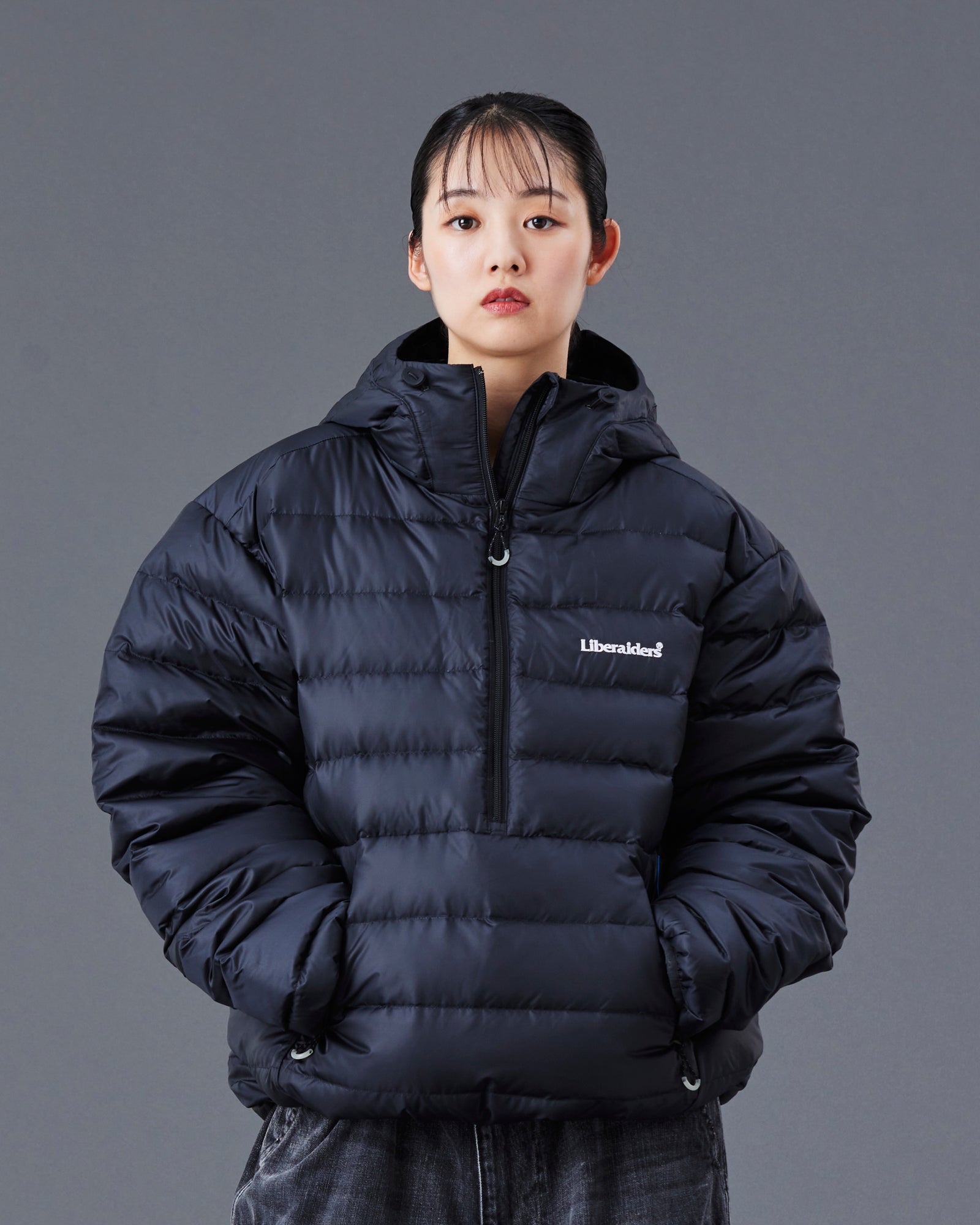 DOWN HALF ZIP HOODIE