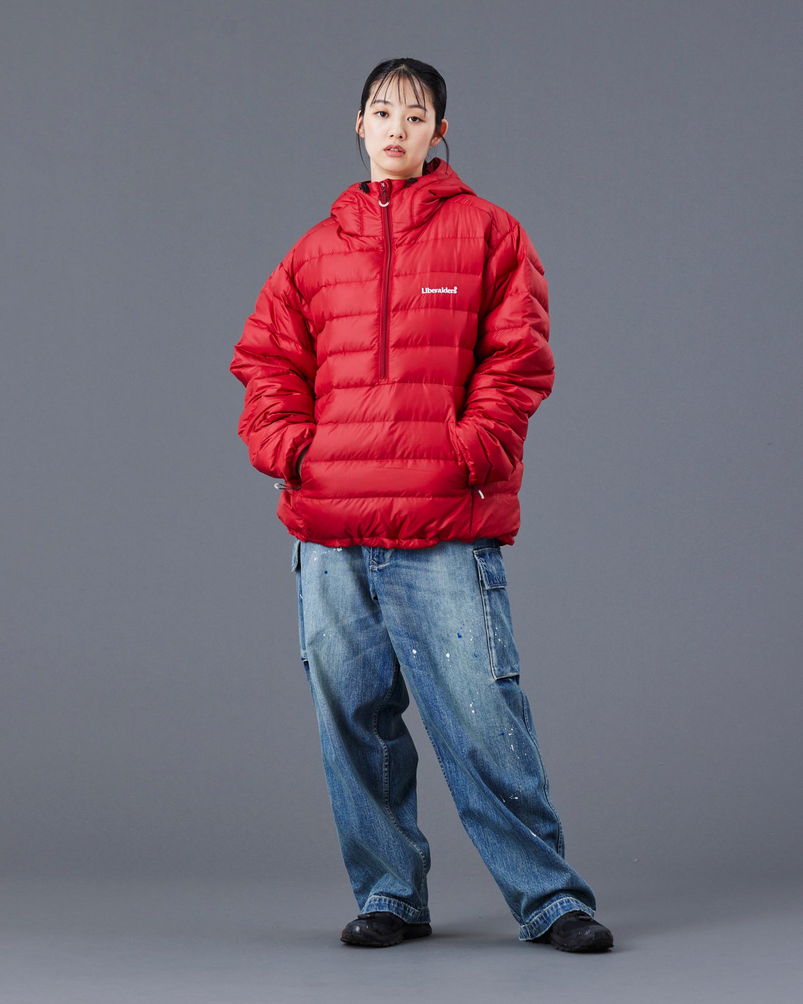 DOWN HALF ZIP HOODIE