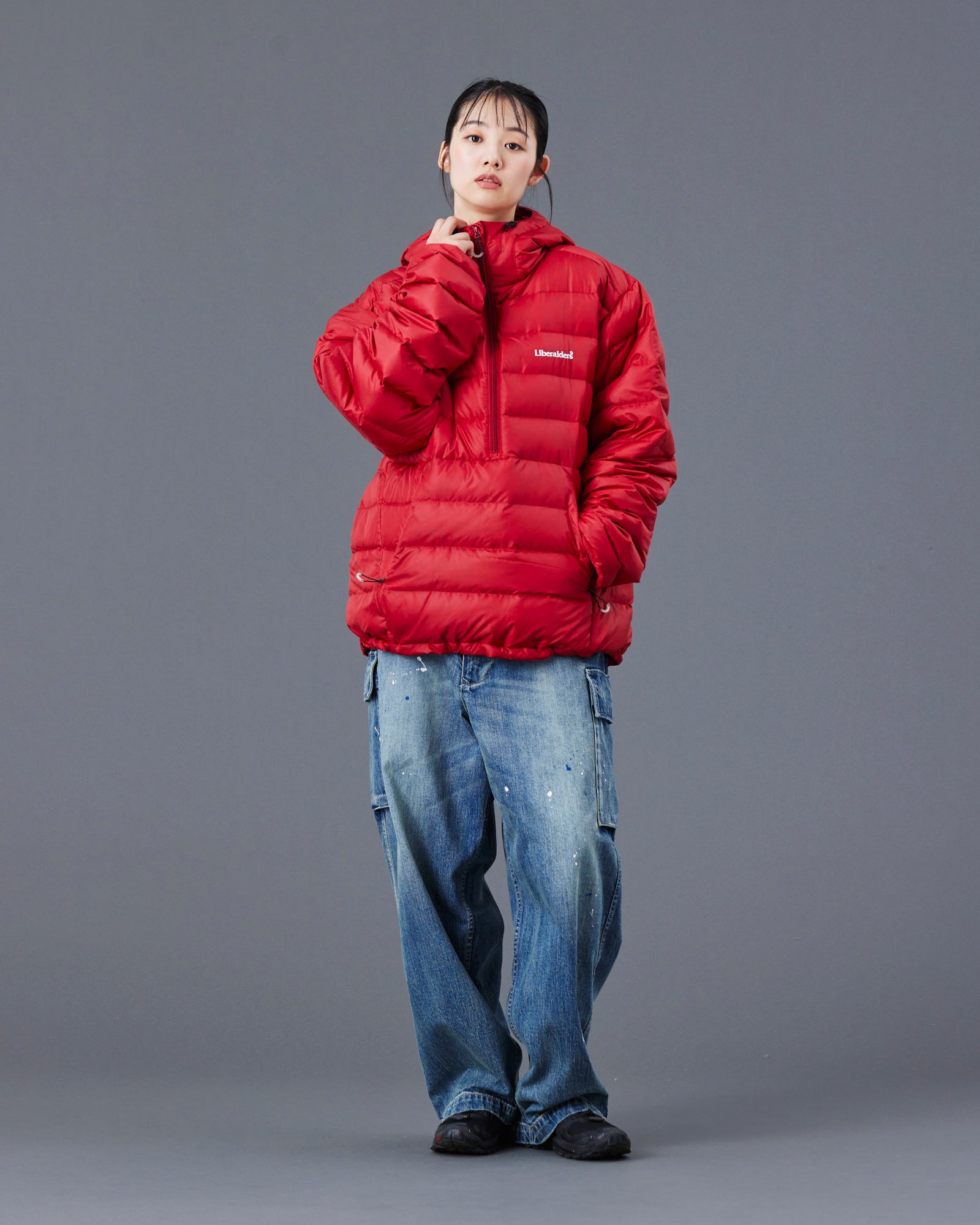 DOWN HALF ZIP HOODIE