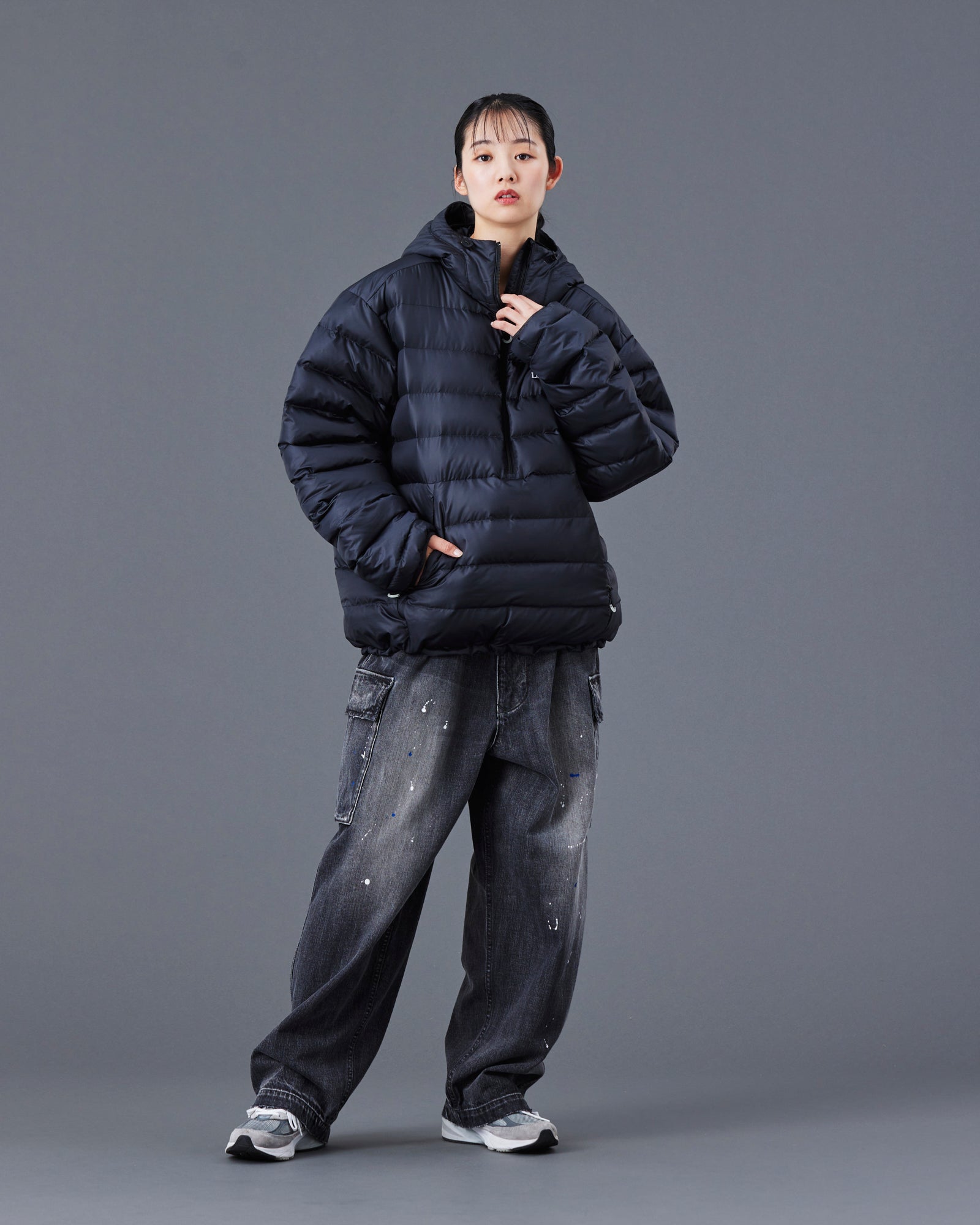 DOWN HALF ZIP HOODIE